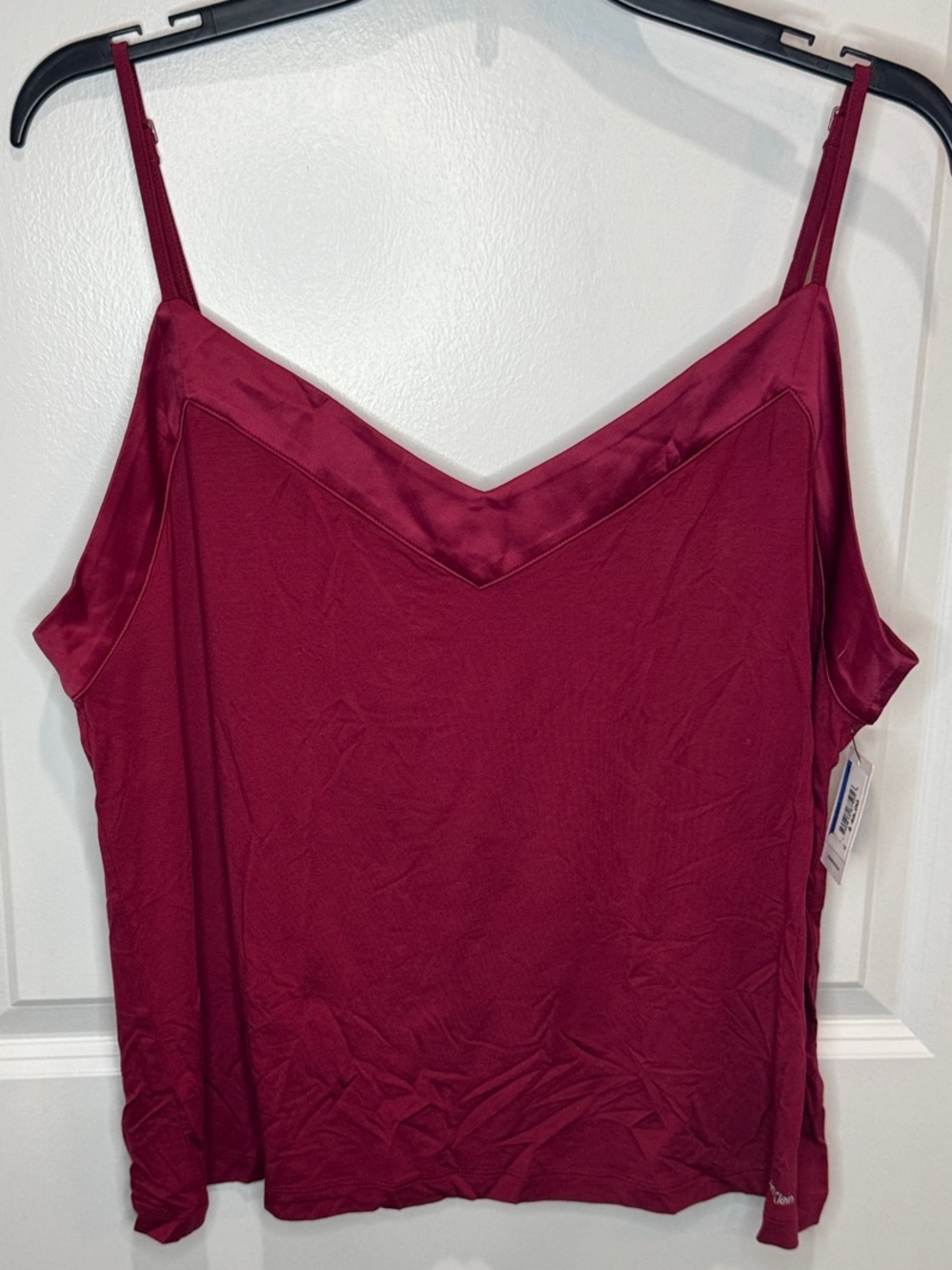 Calvin Klein Burgundy Satin-Trim Camisole